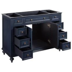 Discount ⭐ Signature Hardware Keller 48 in. Floor Mount Vanity in Vintage Navy Blue 🤩 -Signature Hardware Shop Query 5943