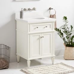 Top 10 😍 Signature Hardware Elmdale 24-1/8 in. Floor Mount Vanity in White ⌛
