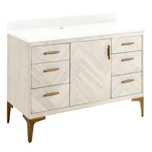 Discount π― Signature Hardware Frey 48 in. Floor Mount Vanity in Whitewash π 3 Discount π― Signature Hardware Frey 48 in. Floor Mount Vanity in Whitewash π