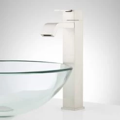 Best reviews of 🥰 Signature Hardware Rigi 1.2 gpm 1 Hole Metering Vessel Filler Bathroom Sink Faucet with Single Lever Handle in Brushed Nickel 🔔