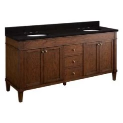 Cheap 😍 Signature Hardware Trossman 72 in. Floor Mount Vanity in Antique Coffee ⭐