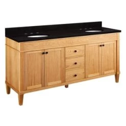 Best Pirce 🧨 Signature Hardware Trossman 72 in. Floor Mount Vanity in White Oak 🎁