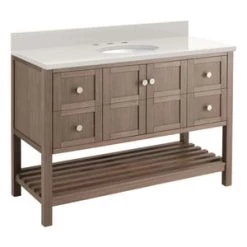 Flash Sale π Signature Hardware Olsen 48 in. Floor Mount Vanity in Ash Brown π