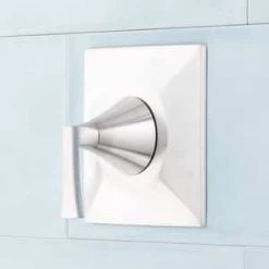 Best Pirce 💯 Signature Hardware Vilamonte 1.8 gpm Single Function Shower Faucet Trim with Single Lever Handle in Brushed Nickel 🔥 -Signature Hardware Shop Query 609