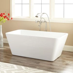 Best Pirce π Signature Hardware Baxter 53-1/4 x 25-1/4 in. Freestanding Bathtub with Center Drain in White π₯ 3 Best Pirce π Signature Hardware Baxter 53-1/4 x 25-1/4 in. Freestanding Bathtub with Center Drain in White π₯