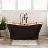 Brand new 🤩 Signature Hardware Thaine 70-1/4 x 31-1/2 in. Freestanding Bathtub with Center Drain in Black ⌛ -Signature Hardware Shop Query 643