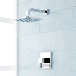 Outlet 👏 Signature Hardware Rigi 1.8 gpm Wall Mount Tub and Shower Faucet Trim with Single Lever Handle in Polished Chrome ❤️