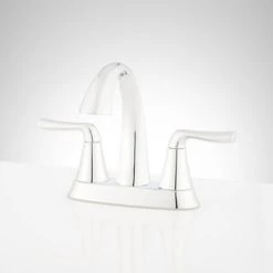 Best Sale 😀 Signature Hardware Provincetown Two Handle Centerset Bathroom Sink Faucet with Pop-Up Drain Assembly in Polished Chrome 👏