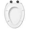 New ⌛ Signature Hardware Contemporary Easy Clean Elongated Closed Front Toilet Seat in White 💯
