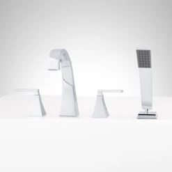 Best deal 🔥 Signature Hardware Vilamonte Two Handle Roman Tub Faucet in Chrome (Trim Only) ❤️