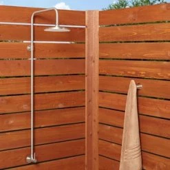 Budget ✨ Signature Hardware Single Handle Single-function Outdoor Shower Trim with Shower Head in Stainless Steel 🧨
