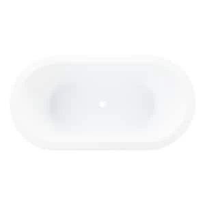 Hot Sale ✨ Signature Hardware Leith 58-1/2 x 31-3/4 in. Soaker Freestanding Bathtub Center Drain in White ⭐ 4 Hot Sale ✨ Signature Hardware Leith 58-1/2 x 31-3/4 in. Soaker Freestanding Bathtub Center Drain in White ⭐ - Image 2
