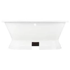 Discount ✔️ Signature Hardware Henley 60 x 30 in. Cast Iron Double-Ended Pedestal Tub with Offset Drain in White 😍 -Signature Hardware Shop Query 802