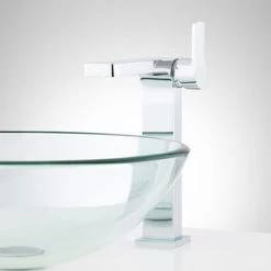 Budget π Signature Hardware Hibiscus Single Handle Vessel Filler Bathroom Sink Faucet in Polished Chrome β