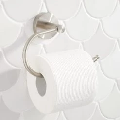 Best Pirce 🤩 Signature Hardware Edenton Wall Mount Single Post Toilet Tissue Holder in Brushed Nickel 👍