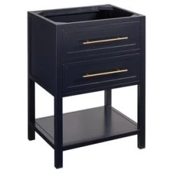 Discount 𧨠Signature Hardware Robertson 24 in. Floor Mount Vanity in Midnight Navy Blue π§¨