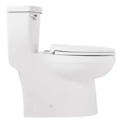 Flash Sale 🔥 Signature Hardware Bradenton 1.28 gpf Elongated Floor Mount One Piece Toilet with Seat in White ⌛ -Signature Hardware Shop Query 91