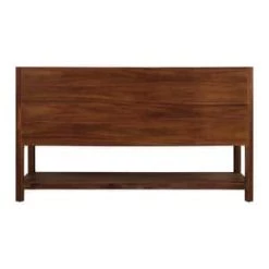 Outlet ⌛ Signature Hardware Morris 60 in. Floor Mount Vanity in Rustic Brown with Carrara 🧨 -Signature Hardware Shop Query 912