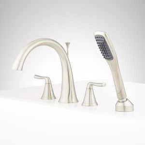 Brand new π Signature Hardware Provincetown Two Handle Roman Tub Faucet in Brushed Nickel (Trim Only) π 4 Brand new π Signature Hardware Provincetown Two Handle Roman Tub Faucet in Brushed Nickel (Trim Only) π - Image 2