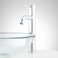 Best Pirce 🥰 Signature Hardware Edenton Single Handle Vessel Filler Bathroom Sink Faucet in Polished Chrome 😀