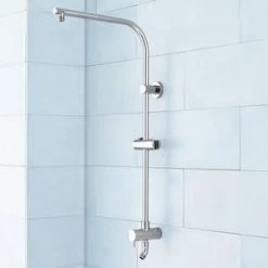 Promo 🤩 Signature Hardware Custom Showering 32-19/25 in. Shower Rail in Brushed Nickel ✔️