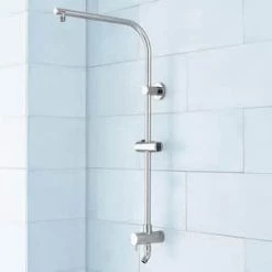 Promo 🤩 Signature Hardware Custom Showering 32-19/25 in. Shower Rail in Brushed Nickel ✔️ -Signature Hardware Shop Query 943