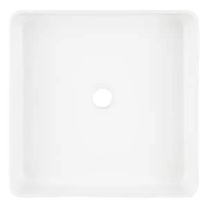 Wholesale 😀 Signature Hardware Hibiscus™ 16 in. Rectangular Fireclay Vessel Bathroom Sink in White 💯 5 Wholesale 😀 Signature Hardware Hibiscus™ 16 in. Rectangular Fireclay Vessel Bathroom Sink in White 💯 - Image 3