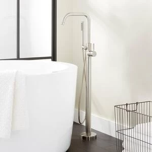 Flash Sale π Signature Hardware Edenton One Handle Lever Floor Mount Filler in Brushed Nickel (Trim Only) π 5 Flash Sale π Signature Hardware Edenton One Handle Lever Floor Mount Filler in Brushed Nickel (Trim Only) π - Image 3