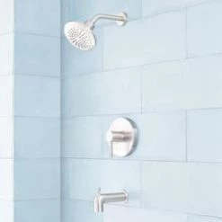 Flash Sale 😍 Signature Hardware Edenton Single Handle Single Function Bathtub & Shower Faucet in Brushed Nickel (Trim Only) 🛒 -Signature Hardware Shop Query 987