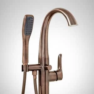 Best deal π Signature Hardware Provincetown 8.5 gpm Floor Mount Tub Filler with Single Lever Handle and 1.8 gpm Handshower in Oil Rubbed Bronze π€© 4 Best deal π Signature Hardware Provincetown 8.5 gpm Floor Mount Tub Filler with Single Lever Handle and 1.8 gpm Handshower in Oil Rubbed Bronze π€© - Image 2